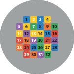 Kolorowe liczby 1-32